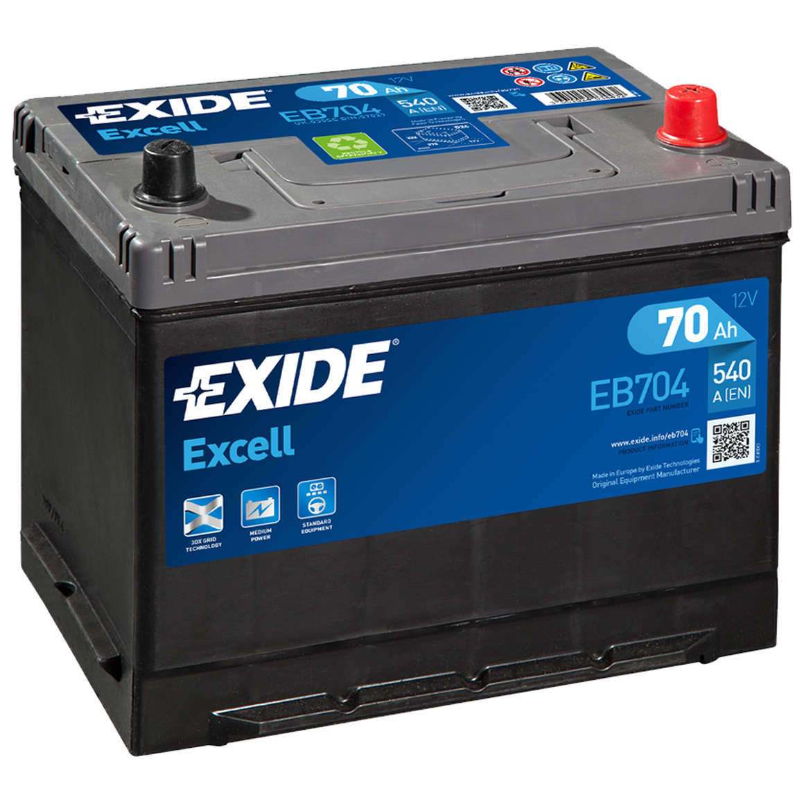 EXIDE EXCELL-EB704 12V-70Ah